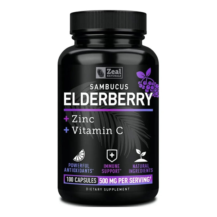 Cápsulas De Saúco Y Zinc Con Vitamina C 500 Mg Para Apoyo In - Imagen 1