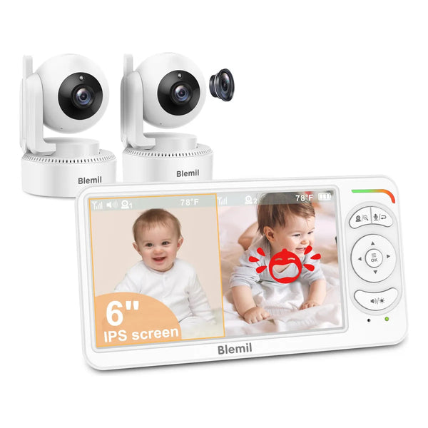 Monitor Bebé 6 Pulgadas Dos Cámaras Audio Batería 30 Horas