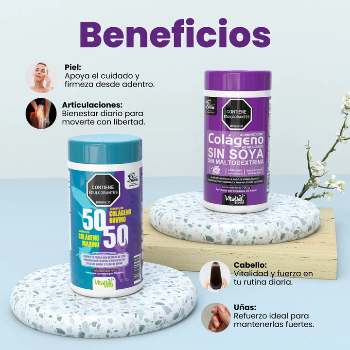 Vitaliah Colágeno Hidrolizado X3: 2 Vainilla + 1 50/50 Marino - Imagen 4