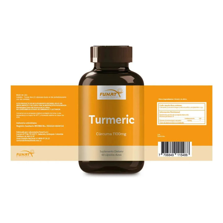 Curcuma Turmeric Funat X 60 C Sin Sabor - Imagen 2