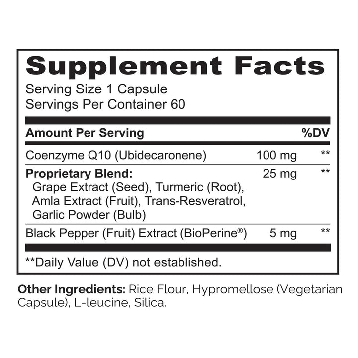 Coq10 Natural Energía Antioxidante 60 Cápsulas Salud Cardíac - Imagen 9