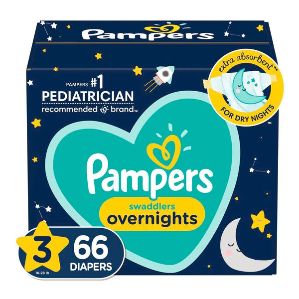 Pañales Pampers Swaddlers Overnight Talla 3 66 Piezas Protección Nocturna 12 Horas