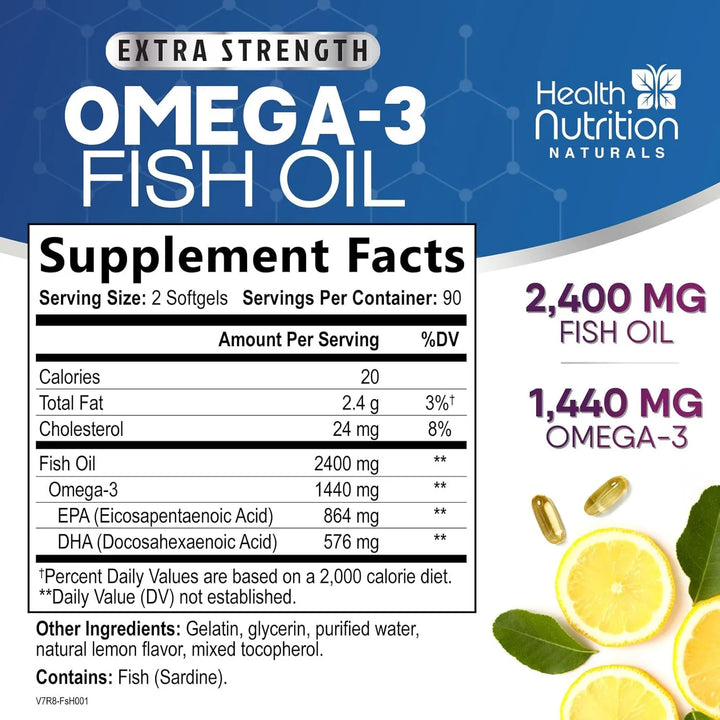 Aceite De Pescado 2400 Mg Omega 3 Epa Dha Apoyo Salud Inmuno - Imagen 2