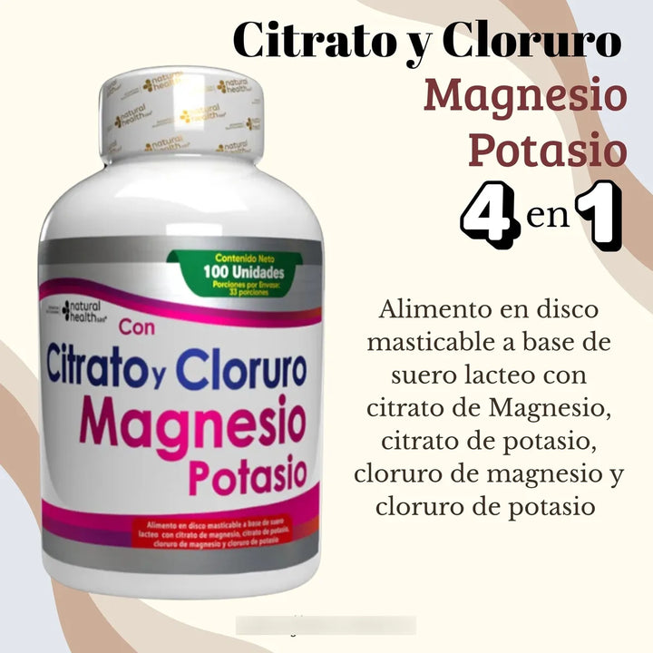 Citrato Y Cloruro De Magnesio Y Potasio 4en1 Sin Sabor - Imagen 2