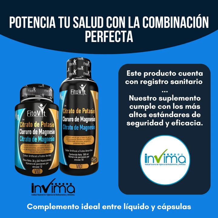 Citrato De Magnesio Potasio Capsulas Y Liquido Natural - Imagen 2