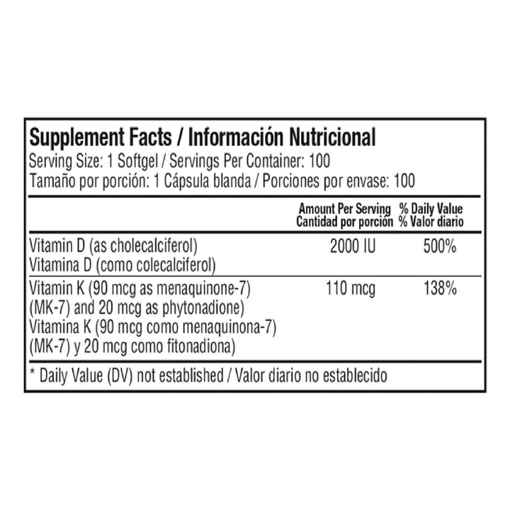 Duovit Vitamin D3+k2 100 Softgels Sin Sabor - Imagen 2