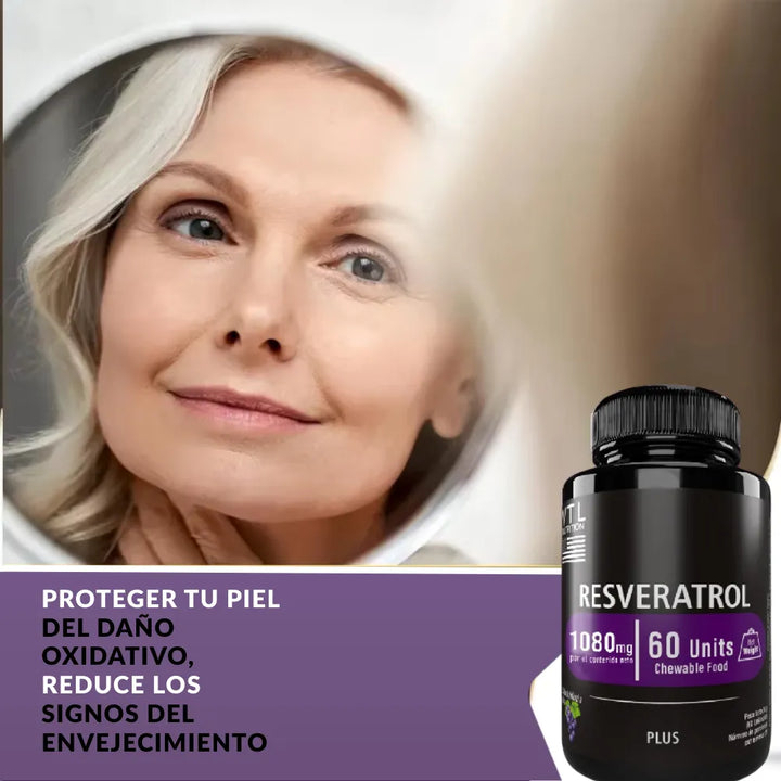 Resveratrol Puro Original 60 Capsulas Anti Envejecimiento Con Colageno Uva - Imagen 5