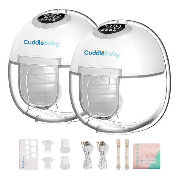 Extractor Doble De Leche Portable Con Pantalla LCD CuddleeBaby S32 Eficiente Y Silencioso