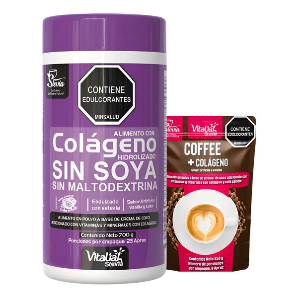 Kit Colágeno Hidrolizado Vitaliah Vainilla X1 + Doypack Coffee - Imagen 1