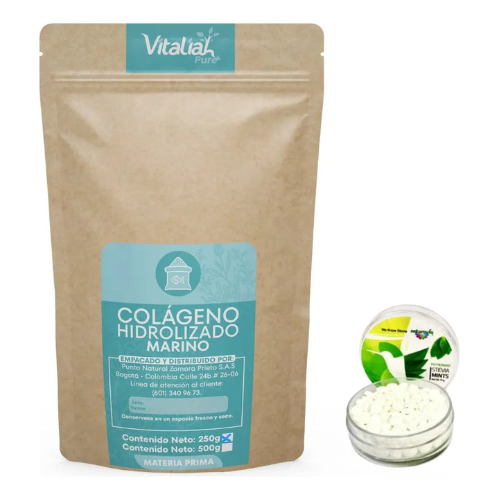 Doypack Colágeno Puro Marino Vitaliah 250g + Mentas Naturales - Imagen 2