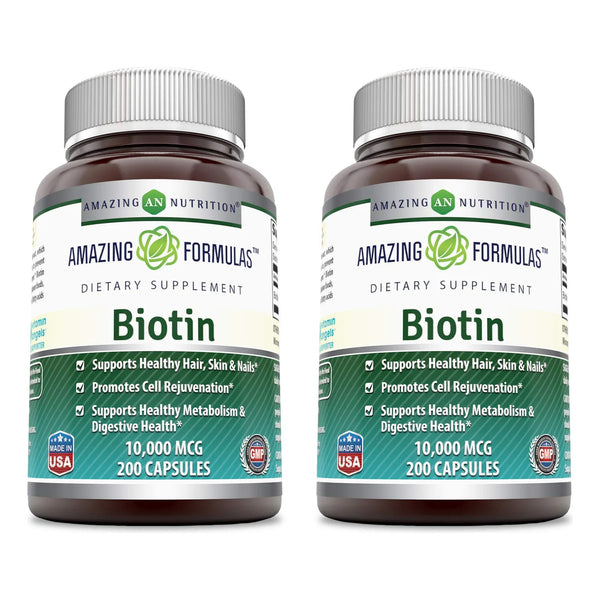 Biotina 10000 Mcg Cápsulas 200 Unidades Apoyo Cabello Piel U - Imagen 1
