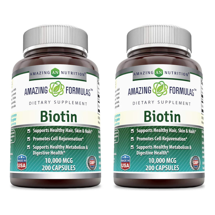 Biotina 10000 Mcg Cápsulas 200 Unidades Apoyo Cabello Piel U - Imagen 1