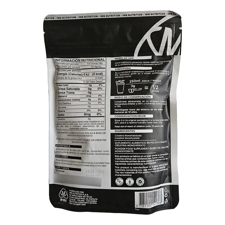 Creatina Monohidratada 150g Imn Sin Sabor - Imagen 2