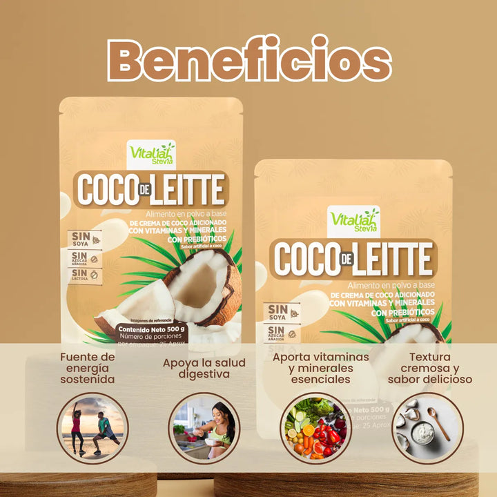 Kit Leche De Coco En Polvo Vitaliah 500g X2 - Imagen 2
