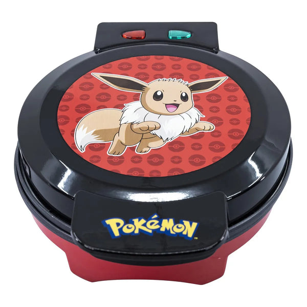 Máquina Para Hacer Gofres Pokémon Eevee Negra Versátil Y Fácil De Limpiar