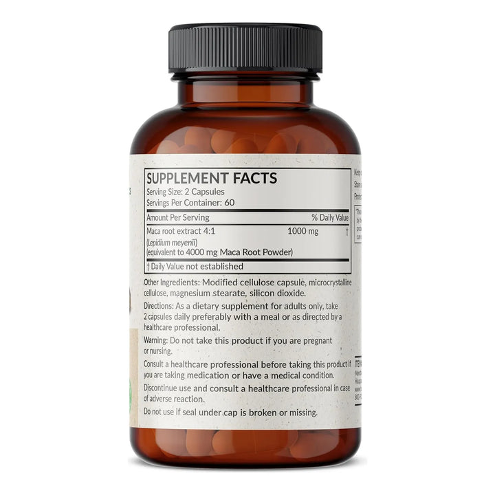 Raíz De Maca Extra Fuerte 4000 Mg Para Energía Resistencia S - Imagen 2