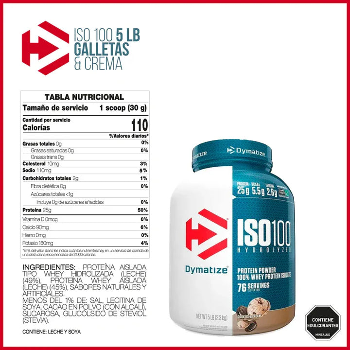Proteína Iso100 Dymatize 5lb - Imagen 2