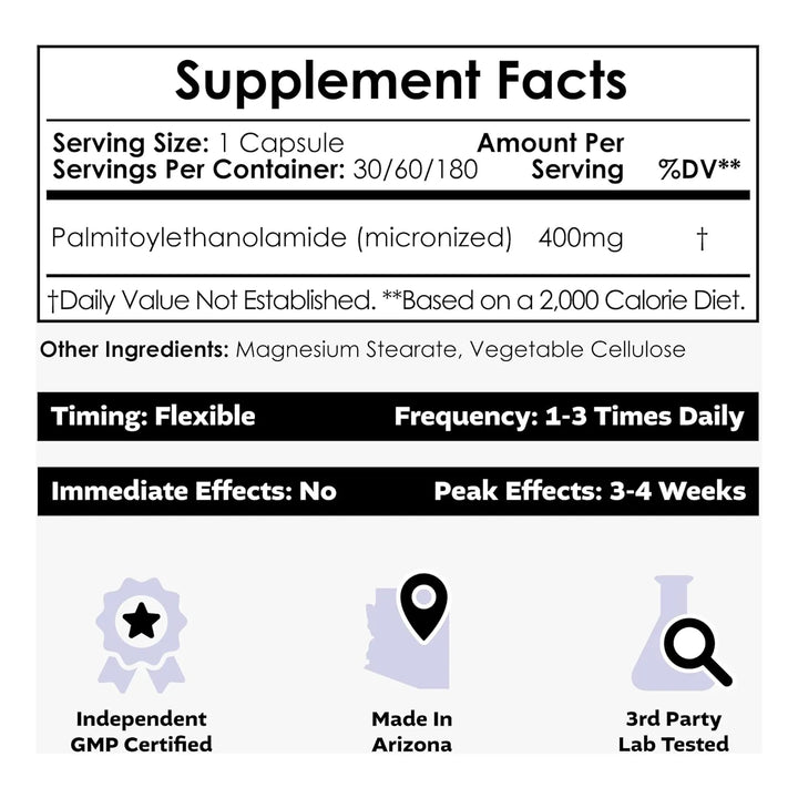 Cápsulas De Palmitoiletanolamida De Guisante 400 Mg 30 Unida - Imagen 2