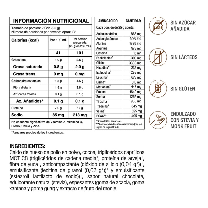 Proteína Chocolate Savvy Bone Broth 560g - Imagen 3