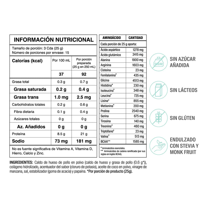 Proteína Savvy Chicken Soup Bone Broth Power® 375g - Imagen 3