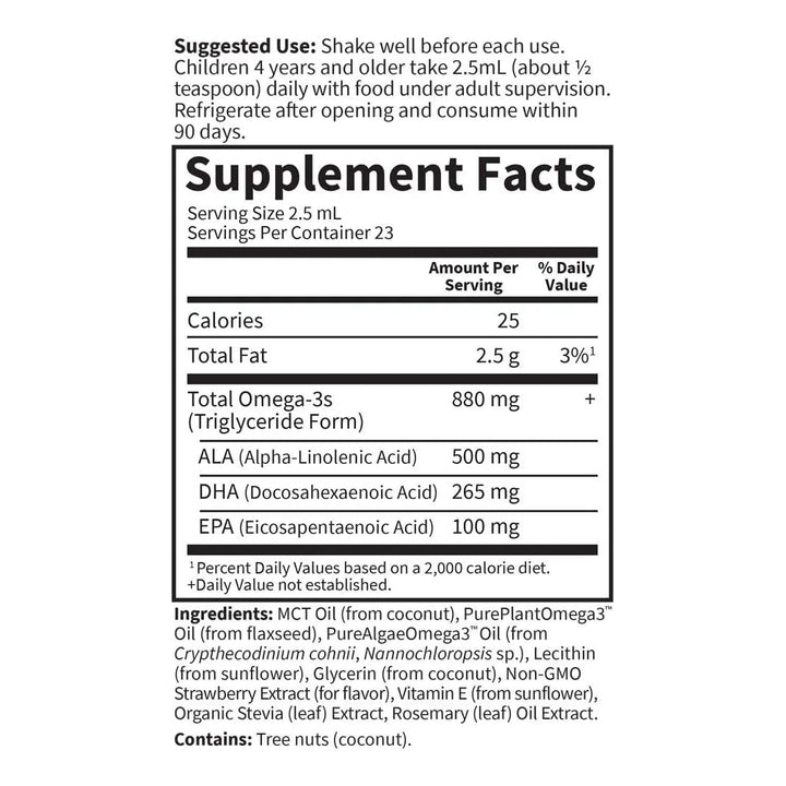 Aceite De Omega 3 Ala Dha Epa Para Niños Líquido Sabor Fresa - Imagen 5