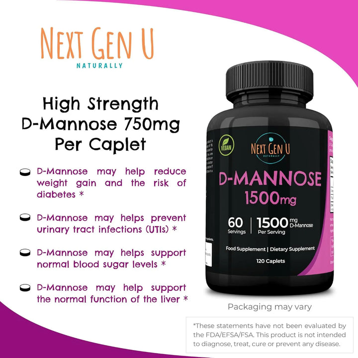 D-manosa 1500 Mg 120 Cápsulas Para Un Tracto Urinario Saluda - Imagen 3