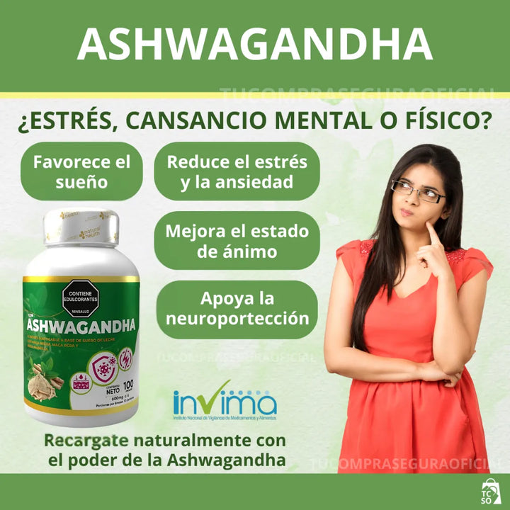 Ashwagandha Adaptógeno Potente Natural Estrés Ansiedad Sueño Original - Imagen 2