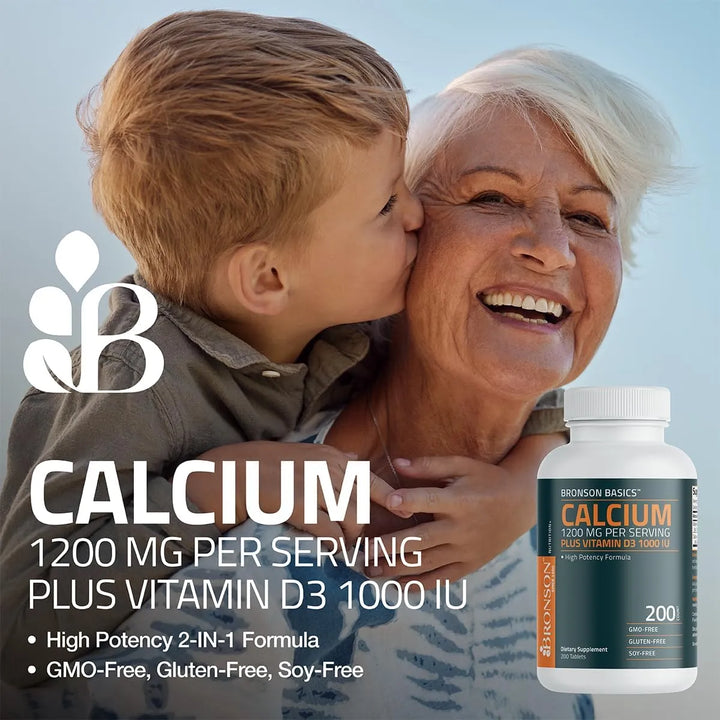 Calcio 1200 Mg Vitamina D3 1000 Ui Fórmula Alta Potencia 200 - Imagen 3