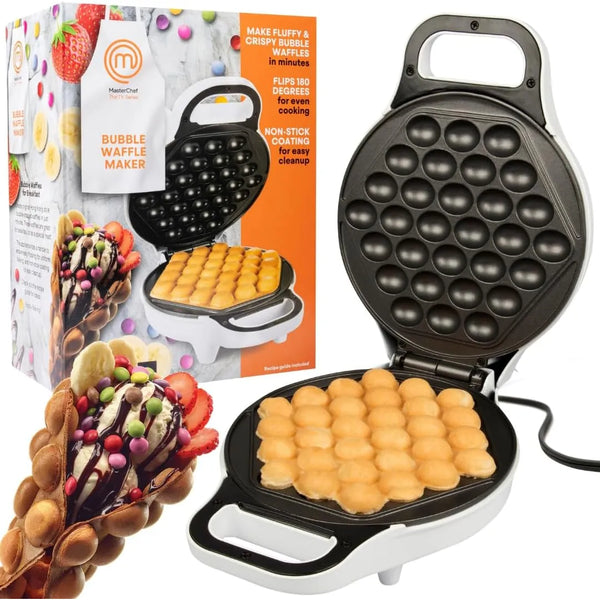 Masterchef Bubble Waffle Maker Plancha Electrica Antiahderente Para Gofres Burbuja
