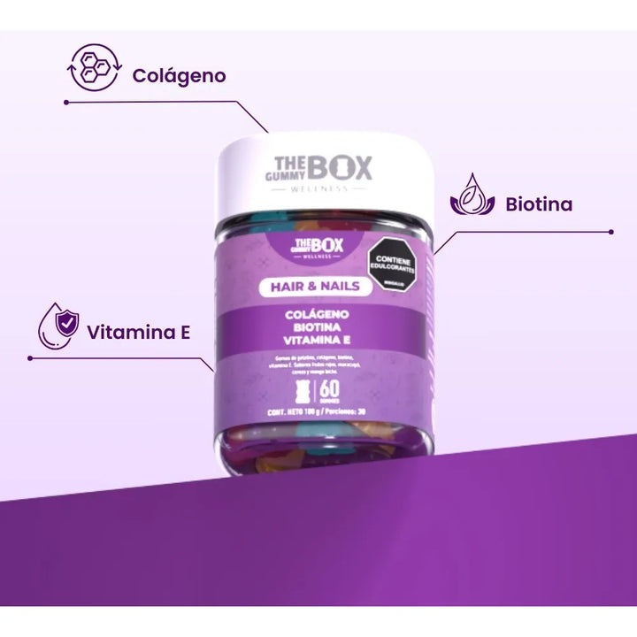 The Gummy Box Hair Vitamins Colageno Hidrolizado + Biotina Frutos Rojos - Imagen 3