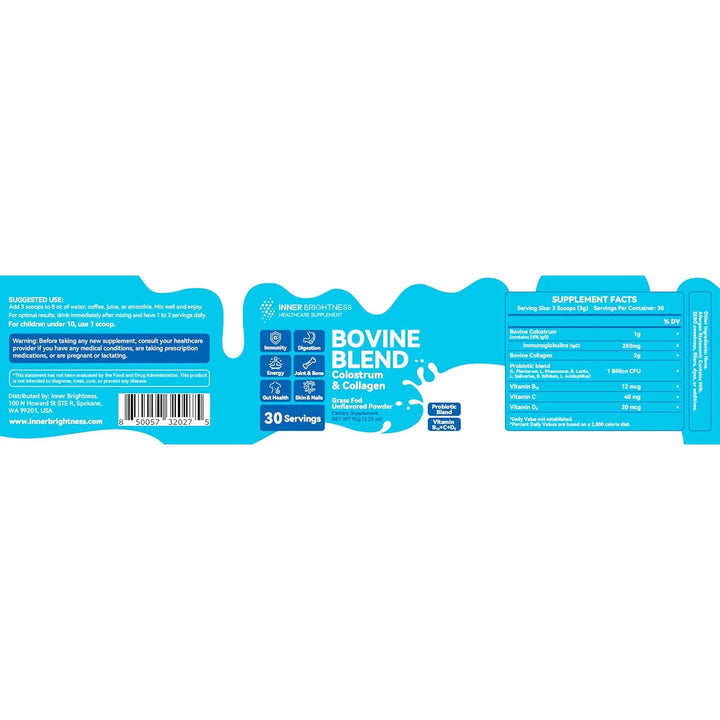 Calostro Bovino Colágeno En Polvo Salud Intestinal Apoyo Inm - Imagen 9
