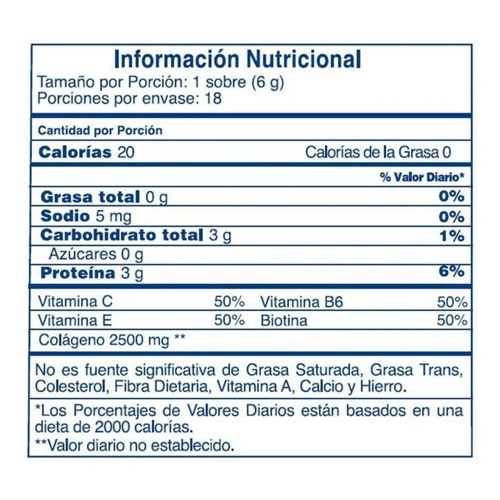 Colageno Hidrolizado Con Biotina X 18 Unidades - Imagen 2