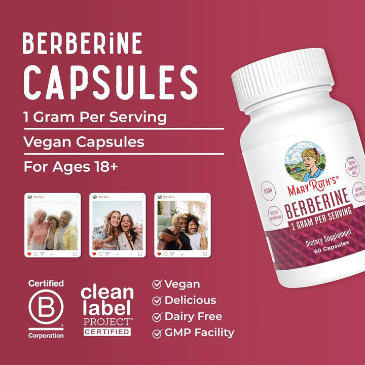 Berberina 1000 Mg Metabolismo Saludable 30 Cápsulas 1.14 G A - Imagen 9