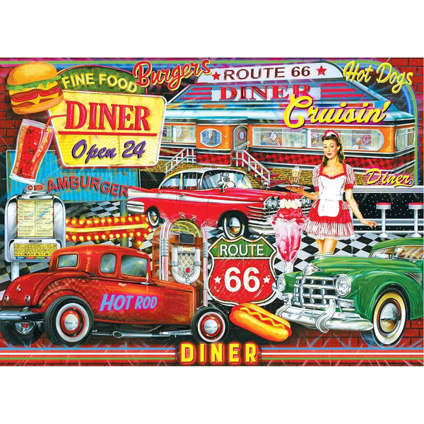 Rompecabezas 1000 Piezas 50s Diner Rose Art Diversión Familiar Y Gimnasia Cerebral