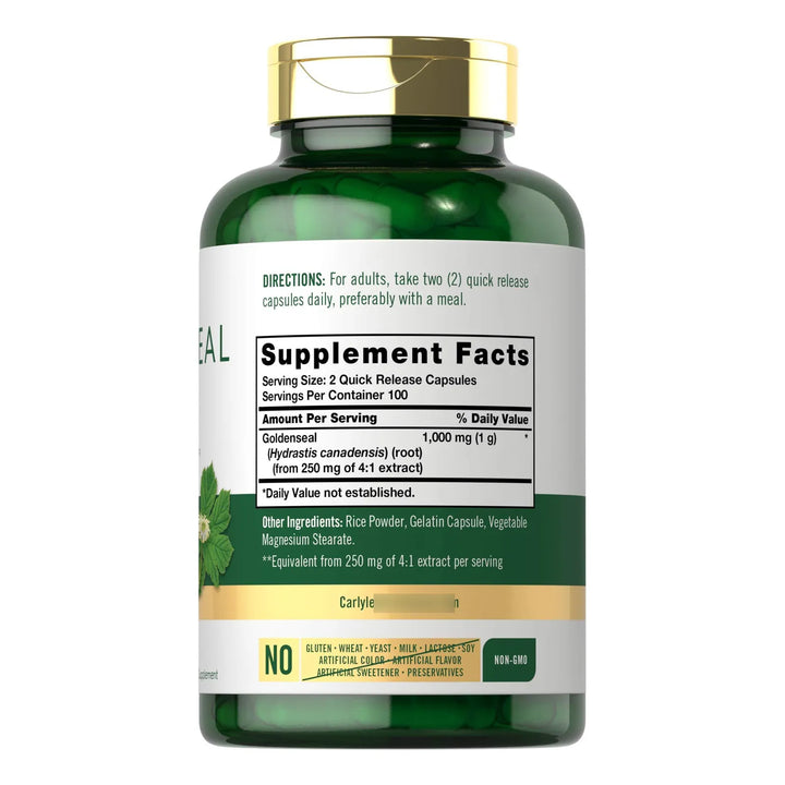 Cápsulas Goldenseal 1000 Mg 200 Unidades Herbolaria Tradicio - Imagen 2