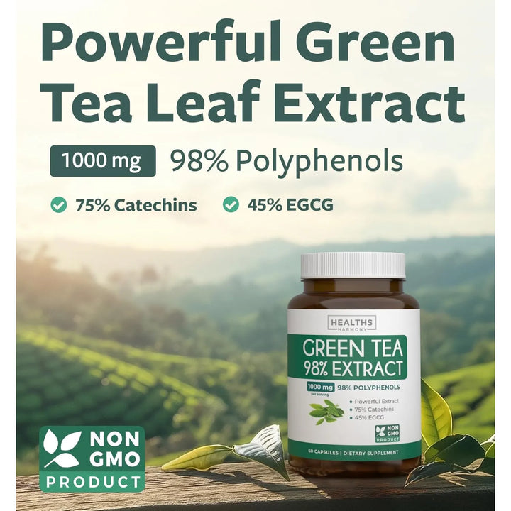 Cápsulas Extracto Té Verde Al 98% Egcg Para Aumentar Metabol - Imagen 2