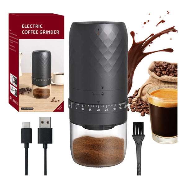 Molinillo De Café Eléctrico Portátil 40 Ajustes Recargable Carga USB Tipo C