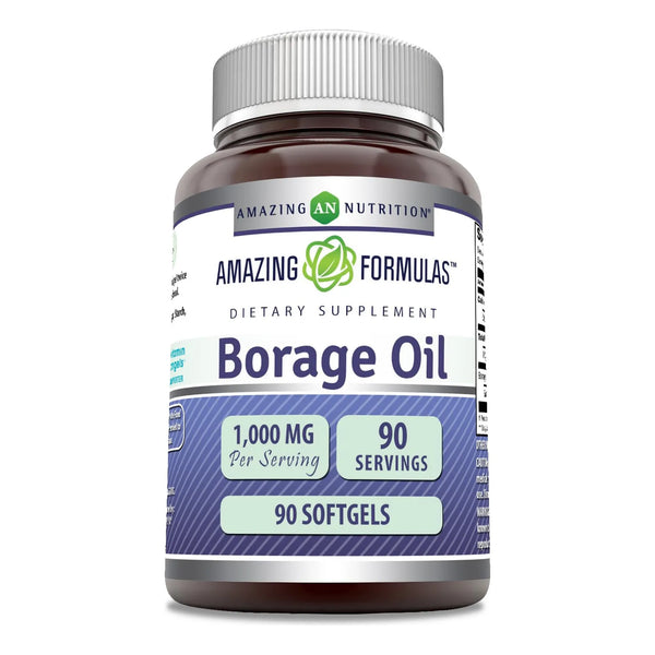 Aceite De Borraja 1000 Mg 90 Cápsulas Blandas Natural Sin OMG Sin Gluten
