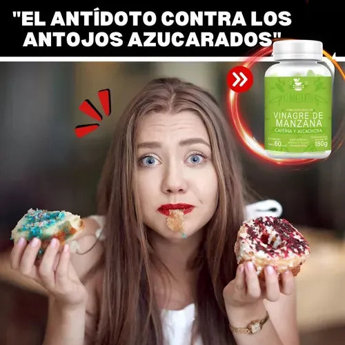 2 Gomas Vinagre Manzana Cafeina & Alcachofa Diuretico Adelgazante - Imagen 4