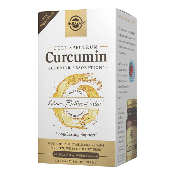 Capsulas De Curcumina De Espectro Completo 60 Unidades Absorcion Superior Solgar