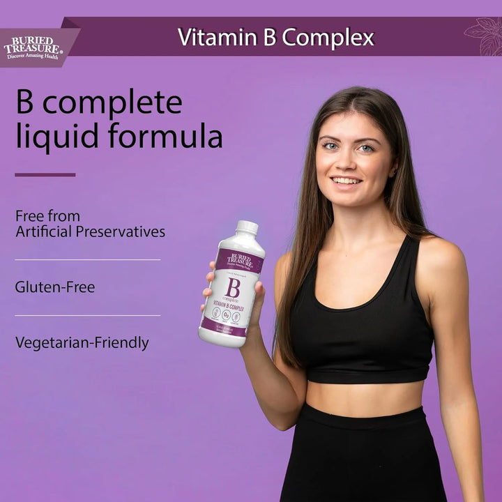 B Complete Líquido Potente Con Vitaminas B Para Estrés Energ - Imagen 6