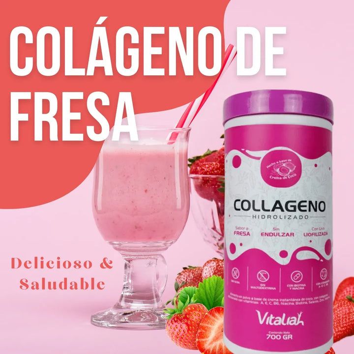 Colageno Fresa Vitaliah 700g - Imagen 2