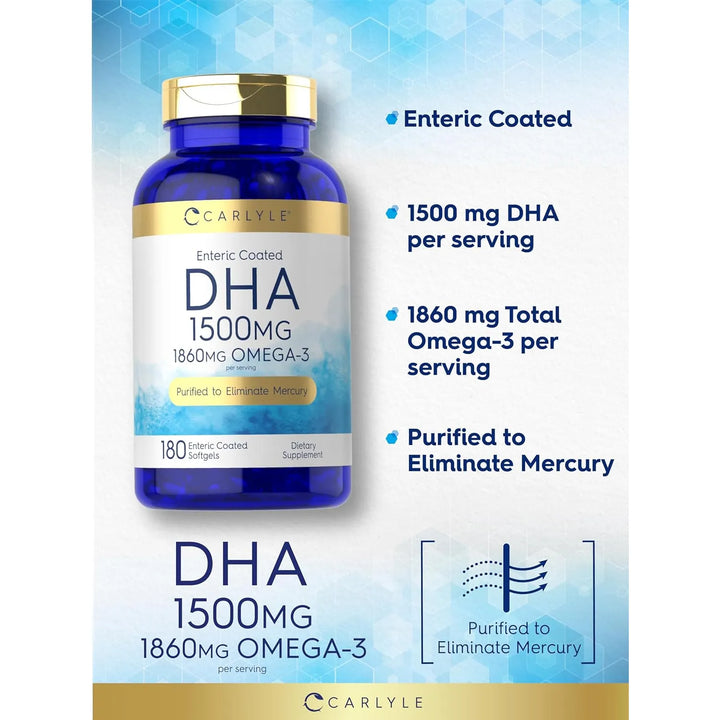 Dha 1500mg 180 Cápsulas Blandas Omega-3 Fuente Natural - Imagen 4