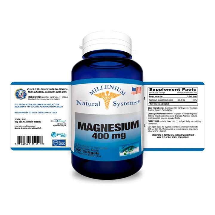 Magnesium 400mg X 100 N Systems Magnesio - Imagen 2