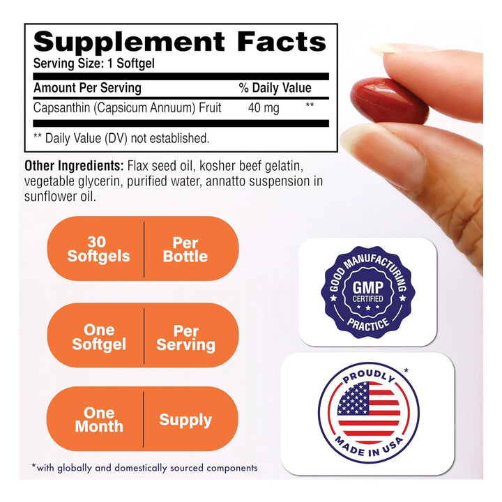 Cápsulas Capsanthin 40mg Para Visión Saludable Protección Lu - Imagen 2