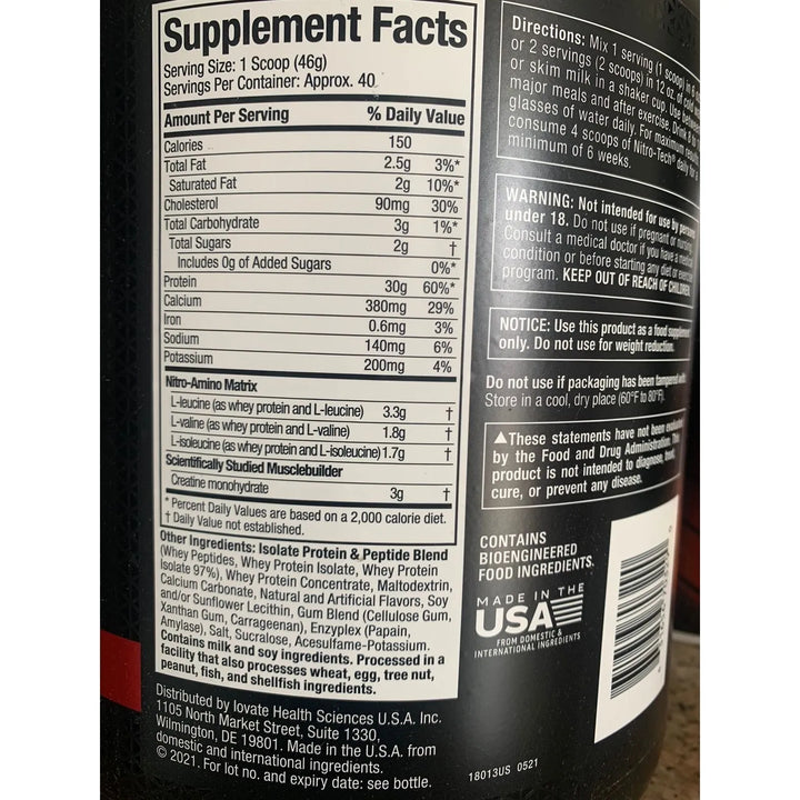 Proteina Whey Nitrotech 4l - Imagen 3