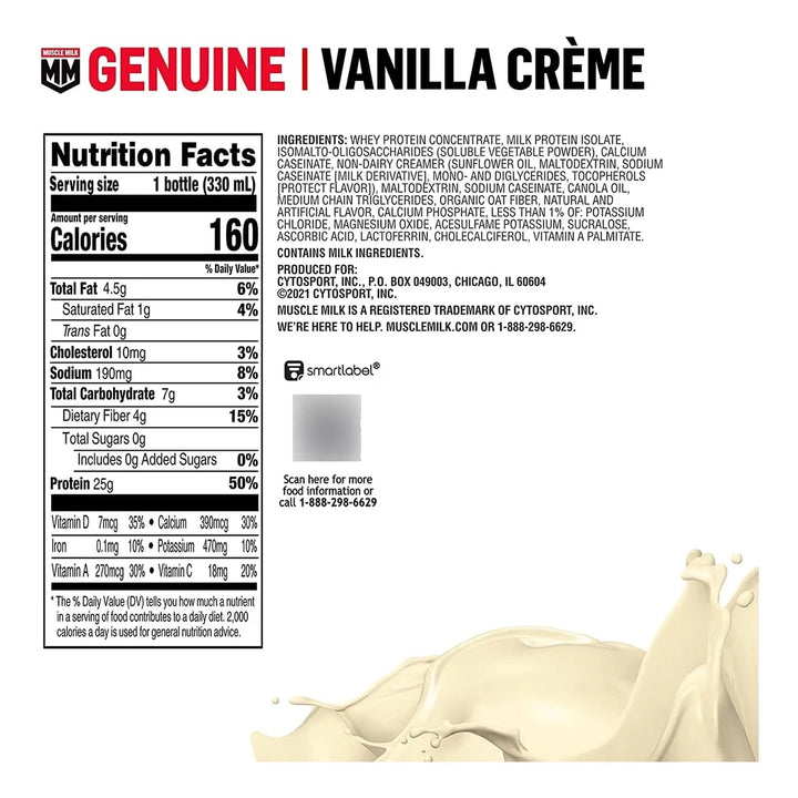 Batido De Proteína Crema De Vainilla 330 Ml Paquete De 12 Co - Imagen 2