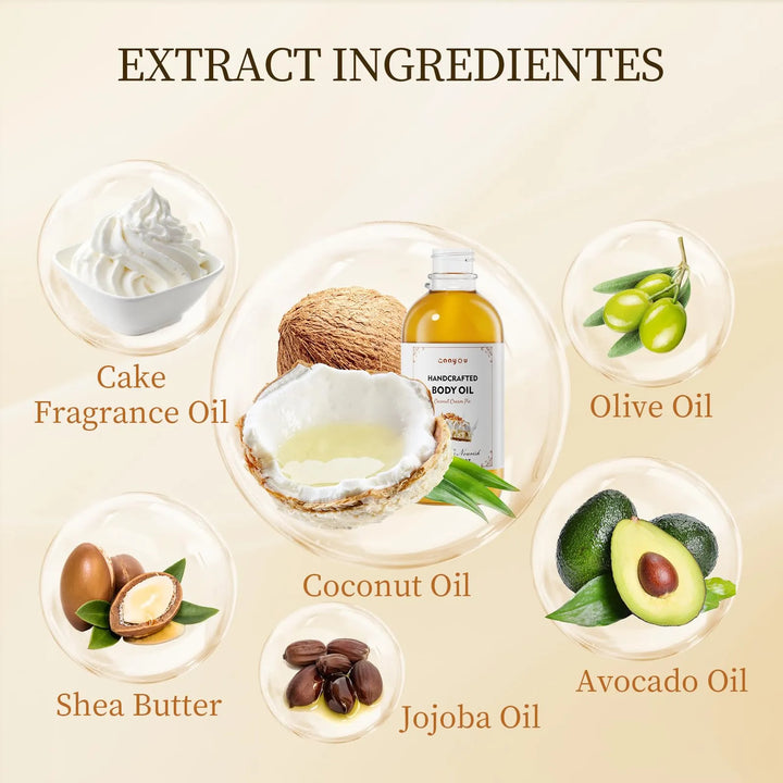 Aceite Corporal Crema De Coco Hidratante Hecho A Mano Suave Fragancia - Imagen 4