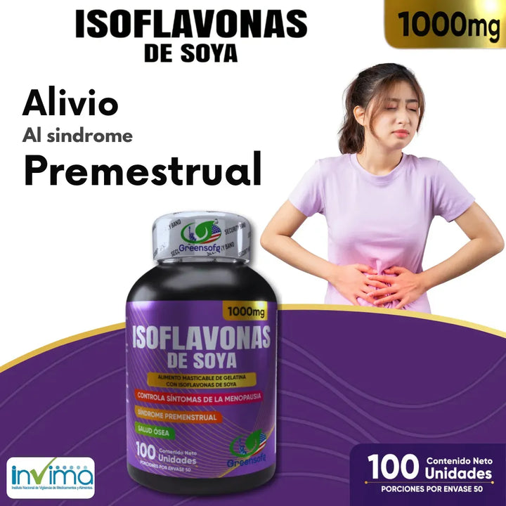 Isoflavonas De Soya Regulador Hormonal Menopausia Fem 1000mg - Imagen 5
