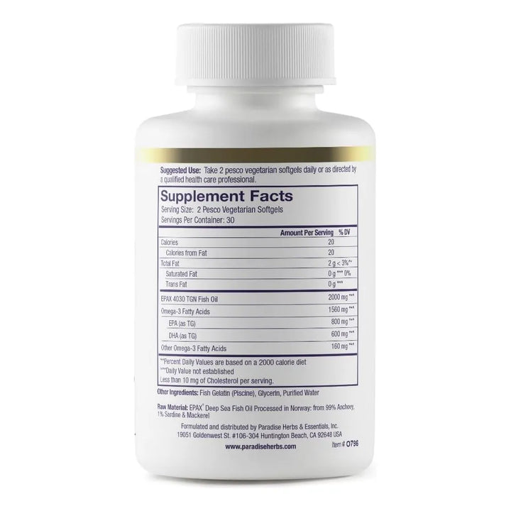 Aceite De Pescado Premium Concentrado Omega 3 Dha Epa 60 Cáp - Imagen 2